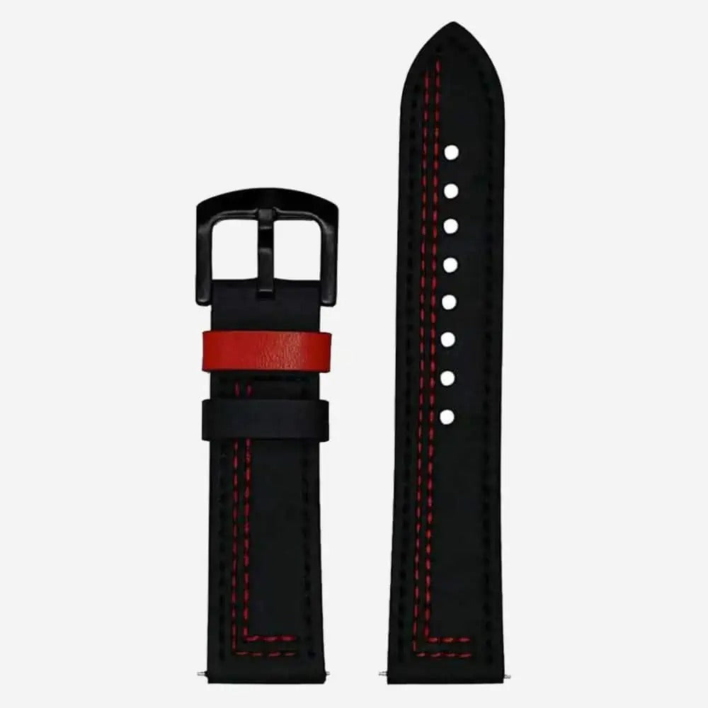 Black & Red Leather RS Strap